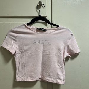 Pink angel baby tee